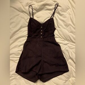 Brown buttoned romper